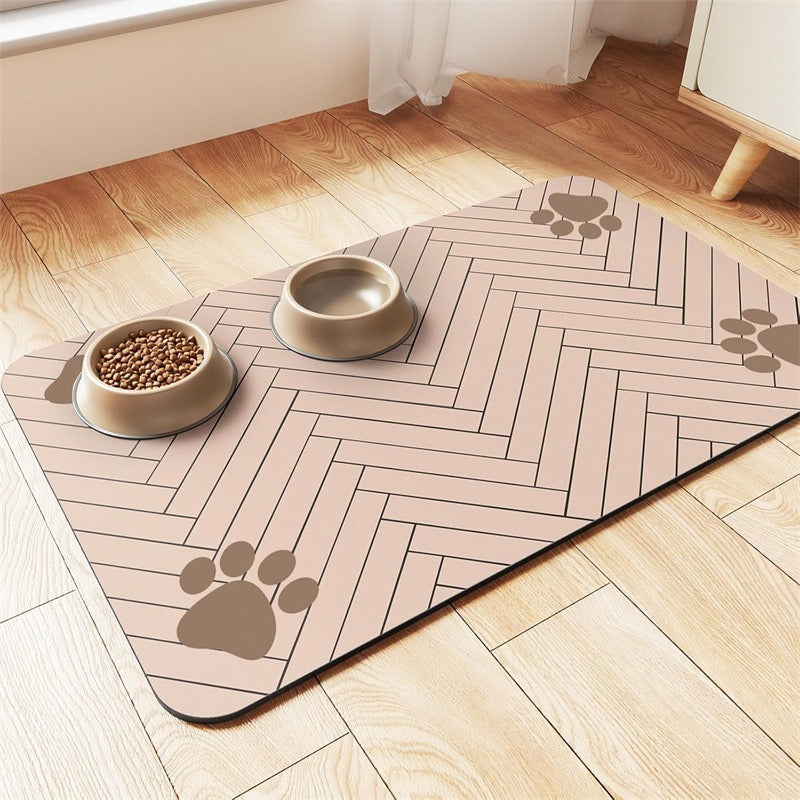 Alfombrilla para comederos de mascotas con base antideslizante