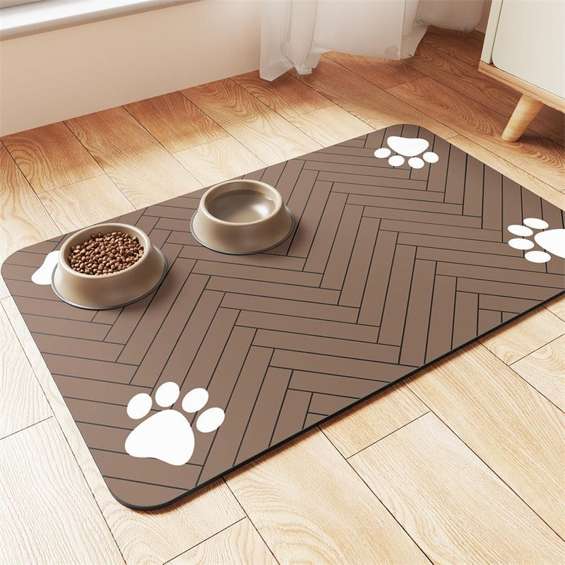 Alfombrilla para comederos de mascotas con base antideslizante