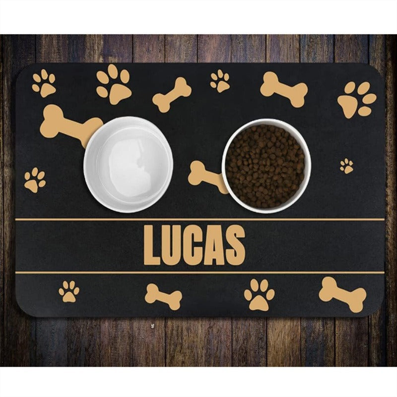 Alfombrilla para comederos de mascotas con base antideslizante