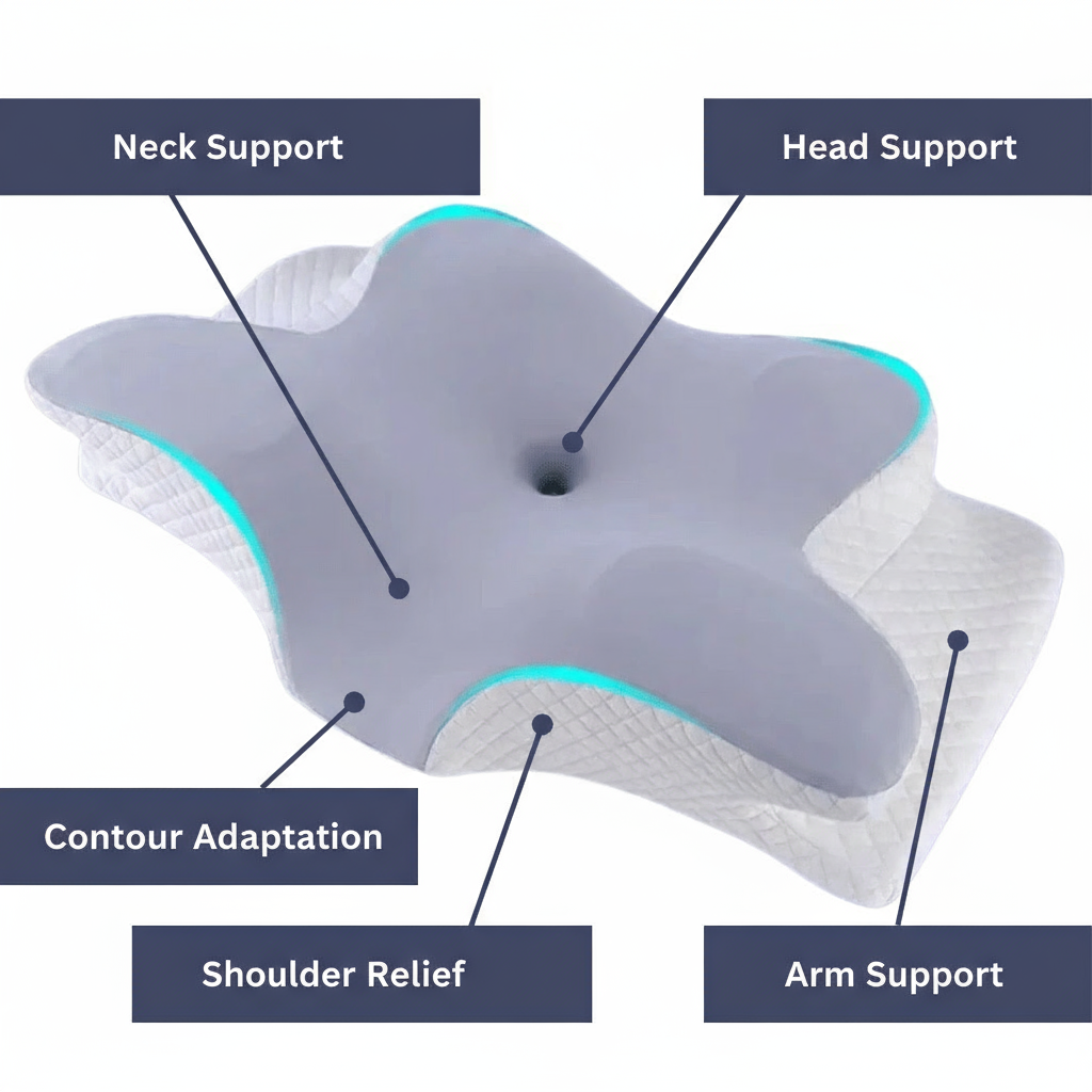 Almohada viscoelástica ortopédica para aliviar el dolor de cuello y hombros