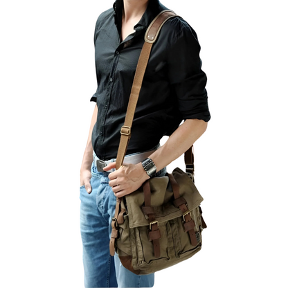 Amplio Bolso Cruzado para Hombre en Lona - UrbanTrail