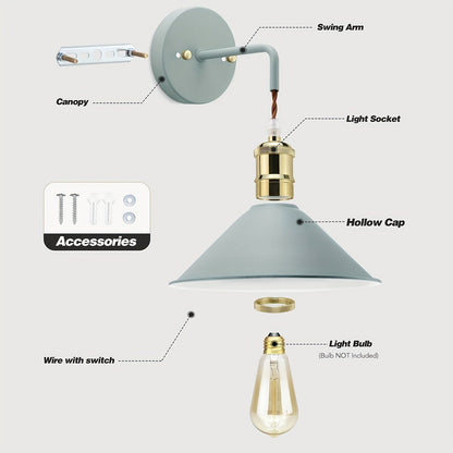 Aplique de Pared de Metal Moderno | Lámpara de Pared Industrial con Acabado Aceitado