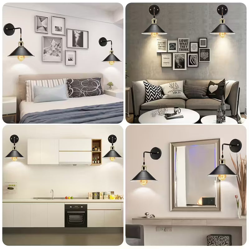 Aplique de Pared de Metal Moderno | Lámpara de Pared Industrial con Acabado Aceitado