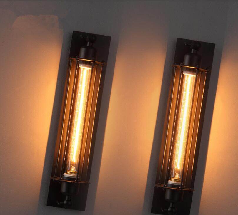 Aplique de pared industrial tipo jaula