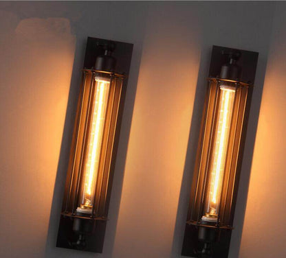 Aplique de pared industrial tipo jaula
