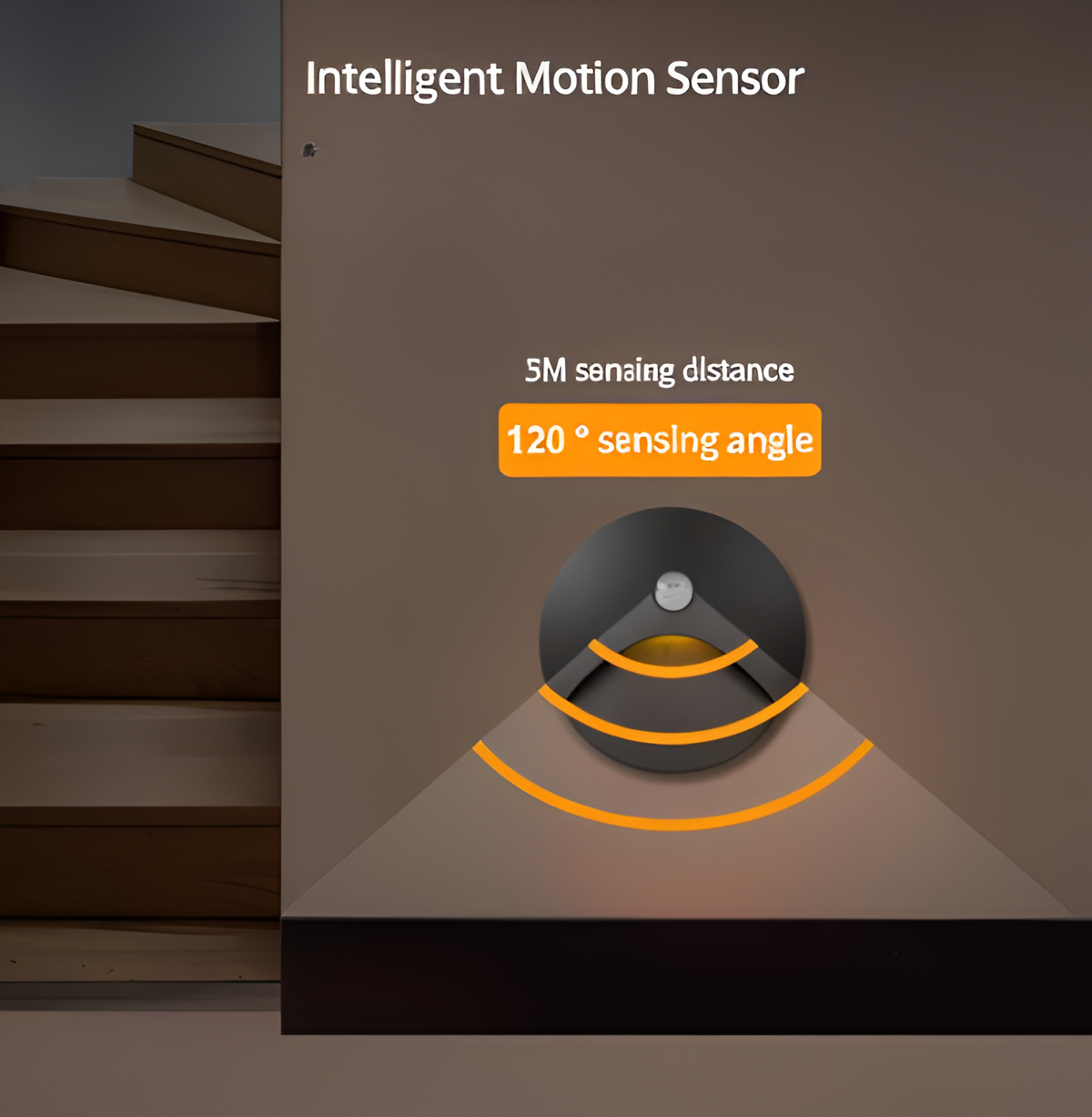 Aplique de pared LED impermeable IP65 con sensor de movimiento para interior y exterior