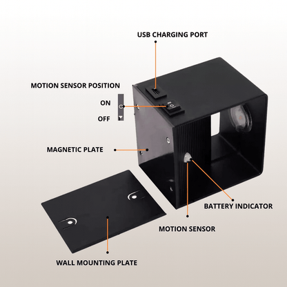 Aplique de pared LED inalámbrico con haz de luz ajustable