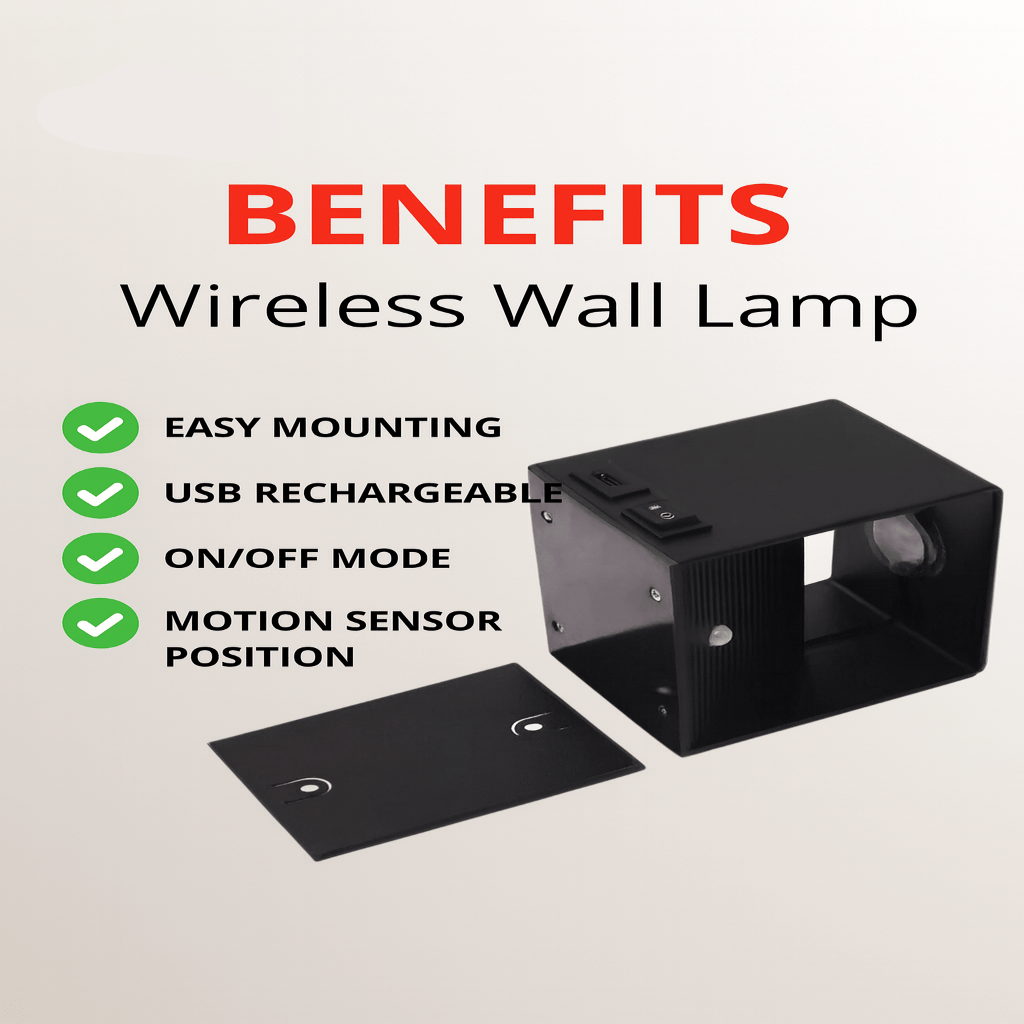 Aplique de pared LED inalámbrico con haz de luz ajustable