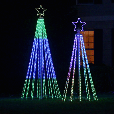 Árbol con espectáculo de luces coreografiado