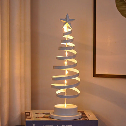Árbol de Navidad LED con diseño en espiral y estrella decorativa