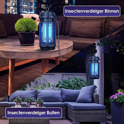 Asesino Eléctrico de Insectos con Luz UV de 20W y Voltaje de 4200V, Impermeable IPX4