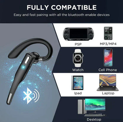 Auricular/Earpiece Inalámbrico Bluetooth 5.1 con Doble Micrófono y Cancelación de Ruido