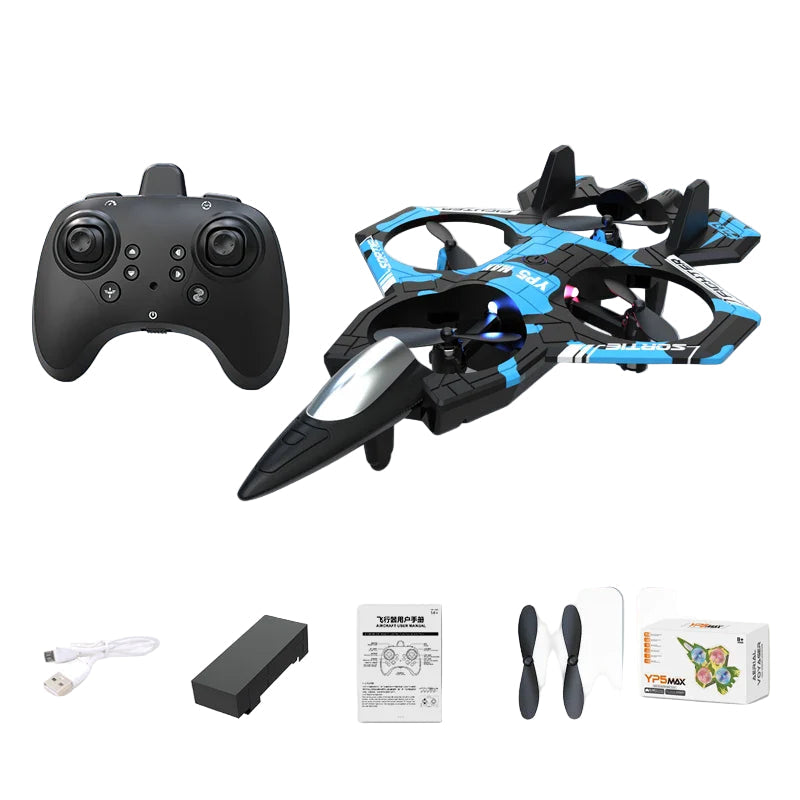 Avión RC Ligero con Estabilización Giroscópica y Luces LED – Ideal para Principiantes y Niños