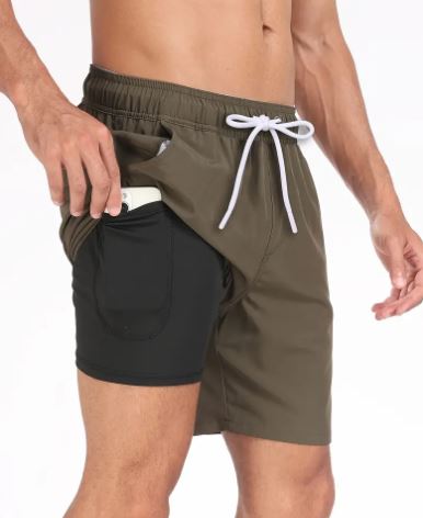 Bañadores | Pantalones Cortos de Secado Rápido y Elasticidad para Hombre con Bolsillo para Teléfono