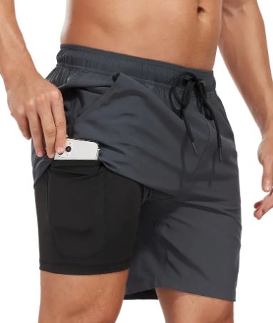 Bañadores | Pantalones Cortos de Secado Rápido y Elasticidad para Hombre con Bolsillo para Teléfono