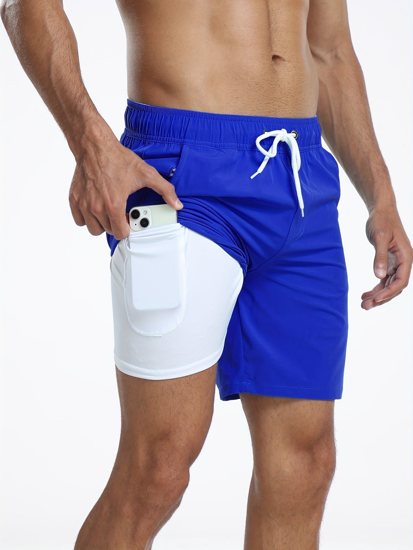 Bañadores | Pantalones Cortos de Secado Rápido y Elasticidad para Hombre con Bolsillo para Teléfono