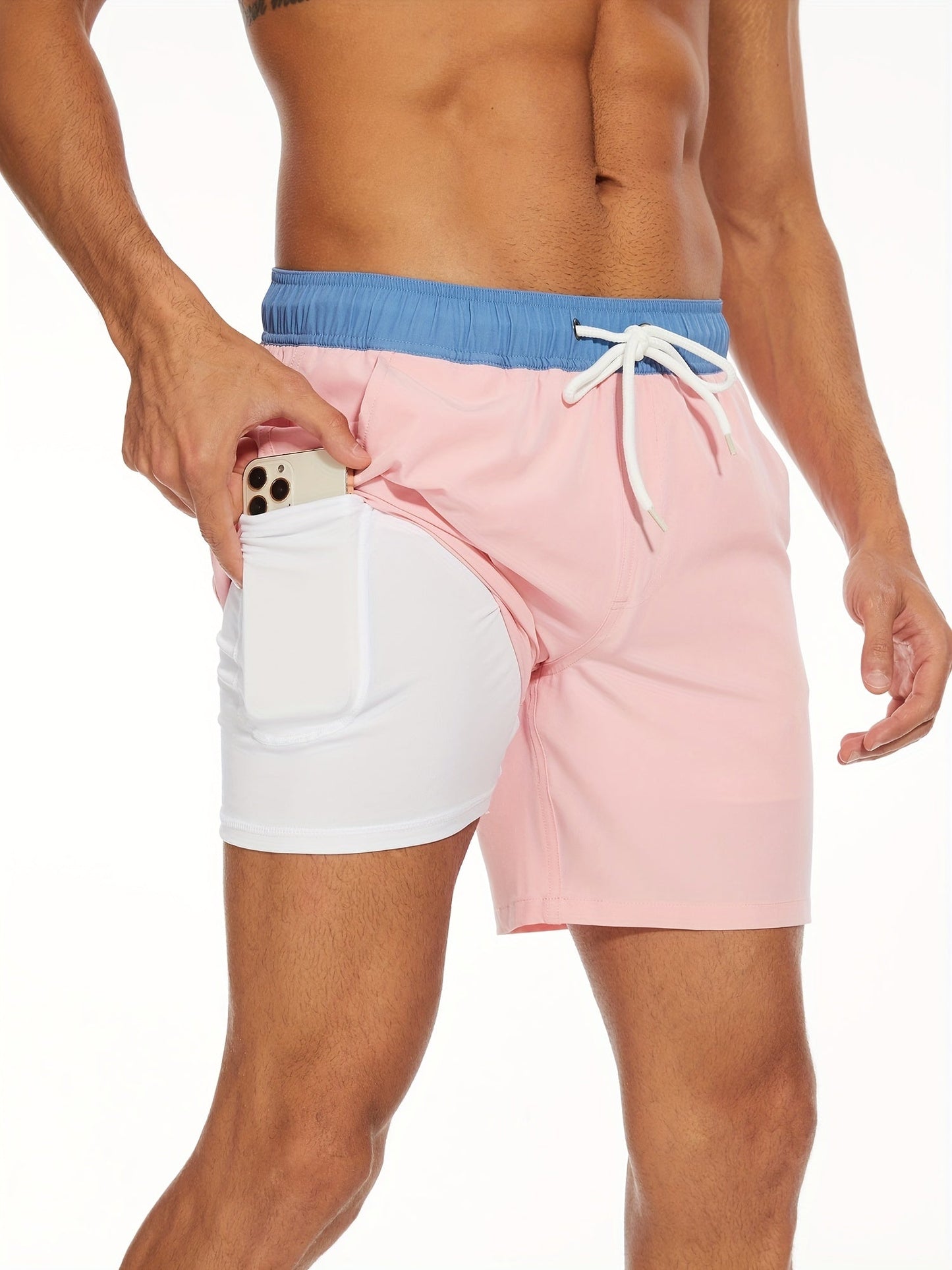 Bañadores | Pantalones Cortos de Secado Rápido y Elasticidad para Hombre con Bolsillo para Teléfono
