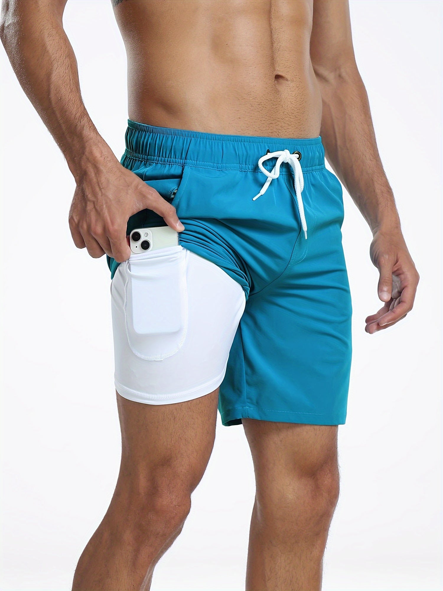 Bañadores | Pantalones Cortos de Secado Rápido y Elasticidad para Hombre con Bolsillo para Teléfono