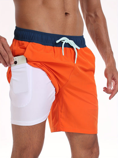 Bañadores | Pantalones Cortos de Secado Rápido y Elasticidad para Hombre con Bolsillo para Teléfono