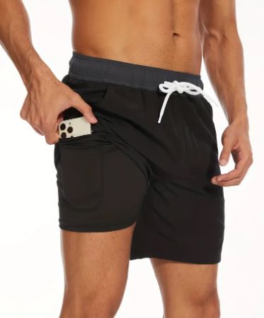 Bañadores | Pantalones Cortos de Secado Rápido y Elasticidad para Hombre con Bolsillo para Teléfono