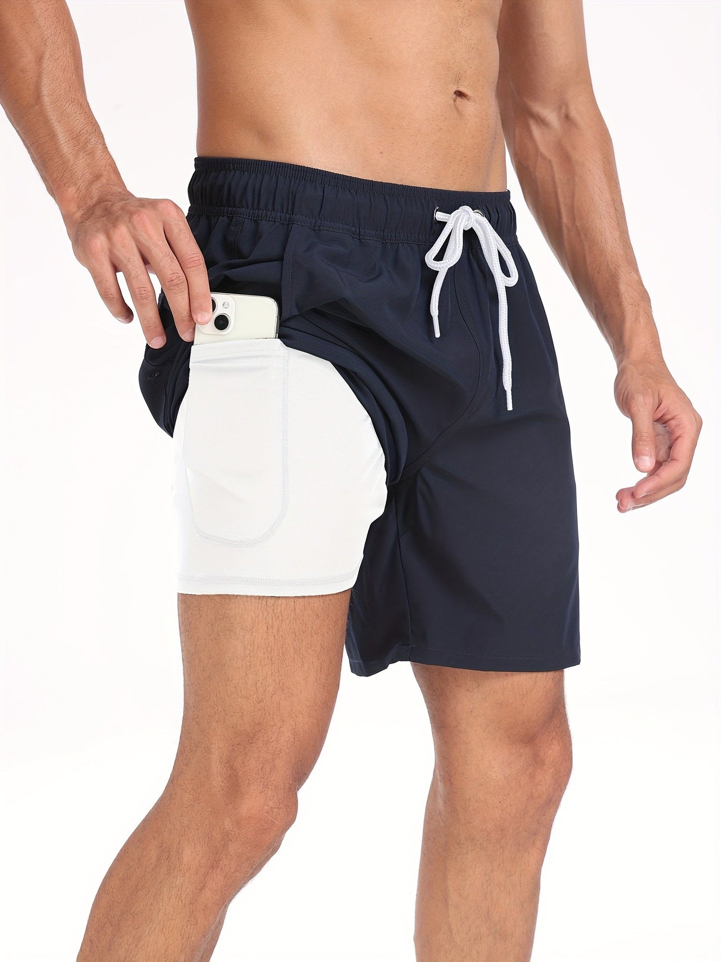 Bañadores | Pantalones Cortos de Secado Rápido y Elasticidad para Hombre con Bolsillo para Teléfono
