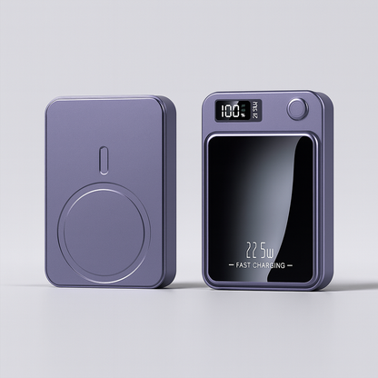 Banco de Energía Portátil 20000mAh con Carga Rápida de 22.5W y Carga Inalámbrica – Delgado y Móvil