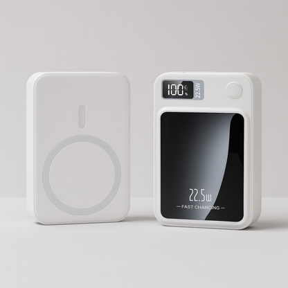 Banco de Energía Portátil 20000mAh con Carga Rápida de 22.5W y Carga Inalámbrica – Delgado y Móvil