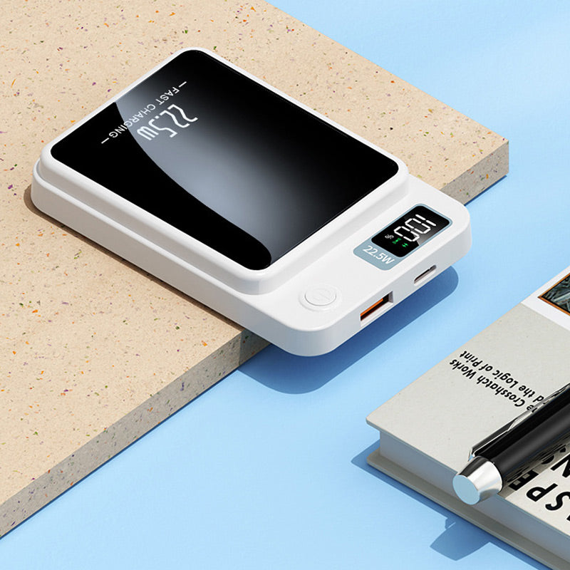 Banco de Energía Portátil 20000mAh con Carga Rápida de 22.5W y Carga Inalámbrica – Delgado y Móvil