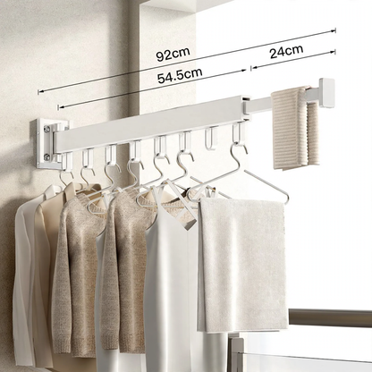 Barra tendedero de pared extensible de aluminio