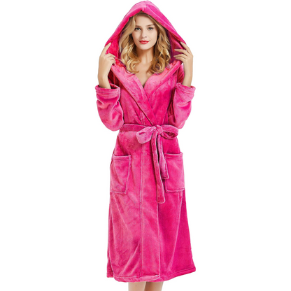 Bata de Baño de Forro Polar para Damas con Capucha – Vivianne