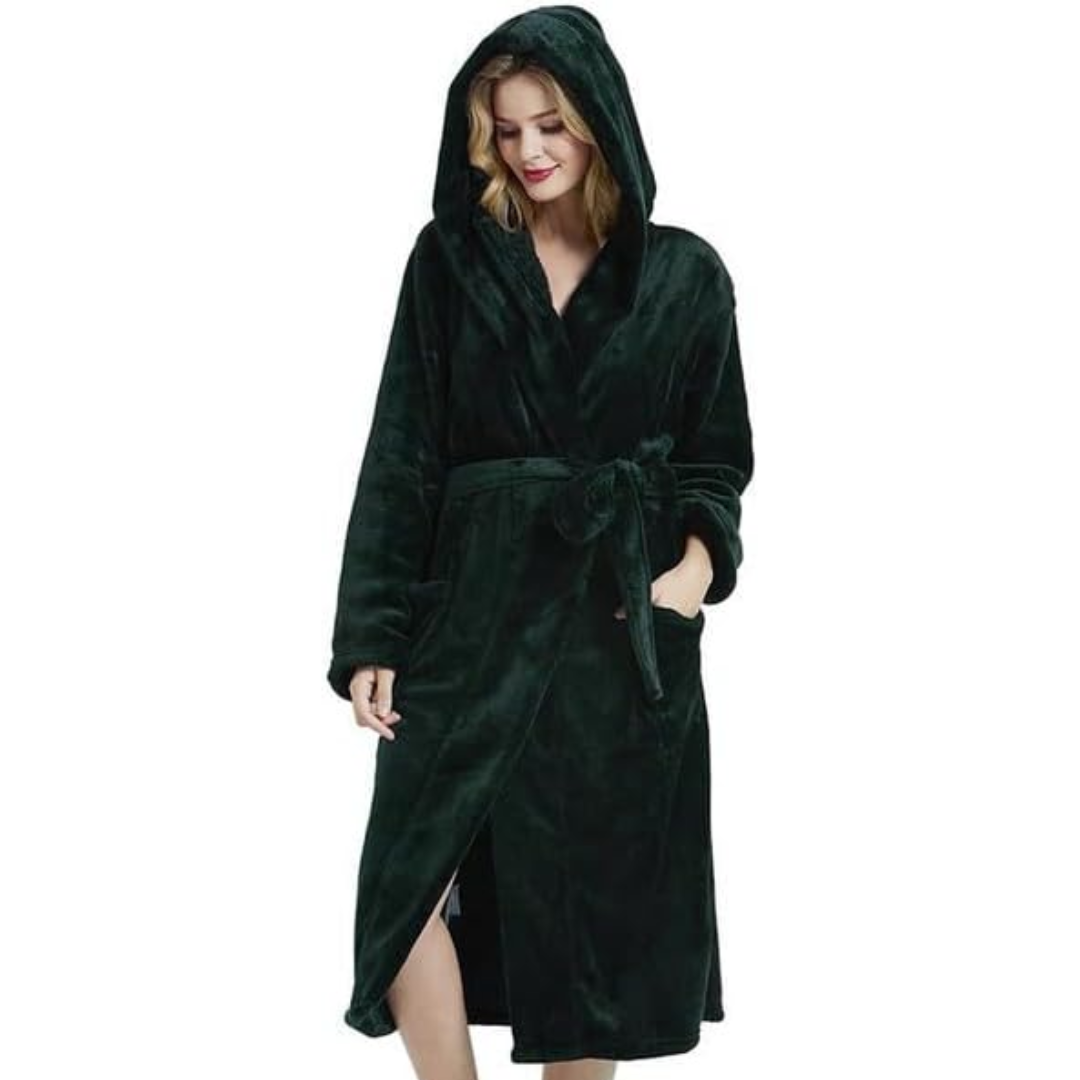 Bata de Baño de Forro Polar para Damas con Capucha – Vivianne