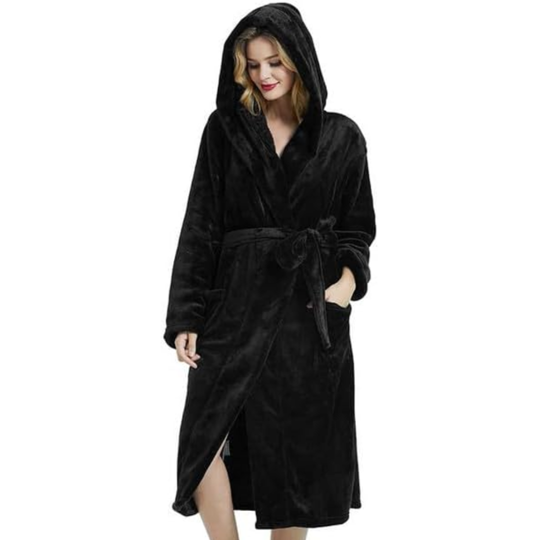 Bata de Baño de Forro Polar para Damas con Capucha – Vivianne