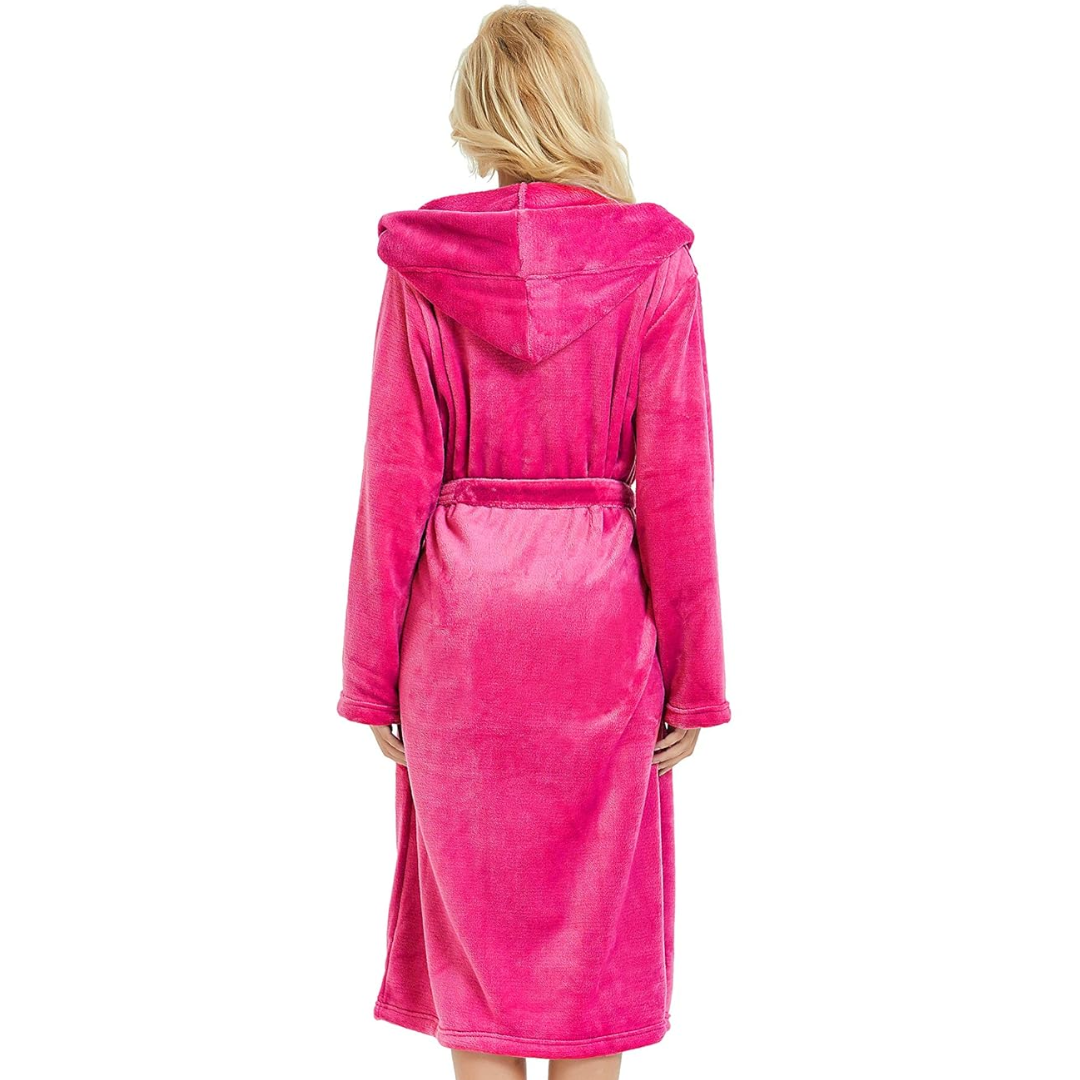 Bata de Baño de Forro Polar para Damas con Capucha – Vivianne