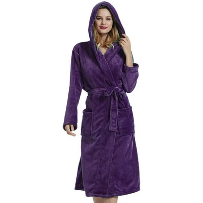 Bata de Baño de Forro Polar para Damas con Capucha – Vivianne