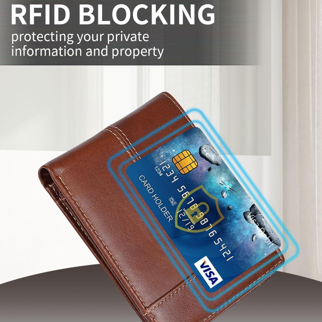 Billetera Bifold de Cuero Premium con Bloqueo RFID para Hombres - SlimArmor