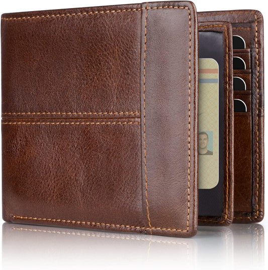 Billetera Bifold de Cuero Premium con Bloqueo RFID para Hombres - SlimArmor