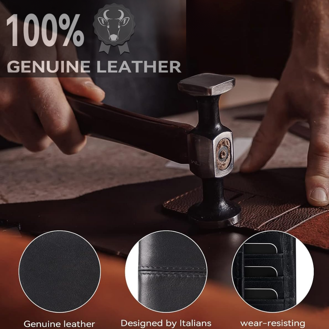 Billetera Bifold de Cuero Premium con Bloqueo RFID para Hombres - SlimArmor