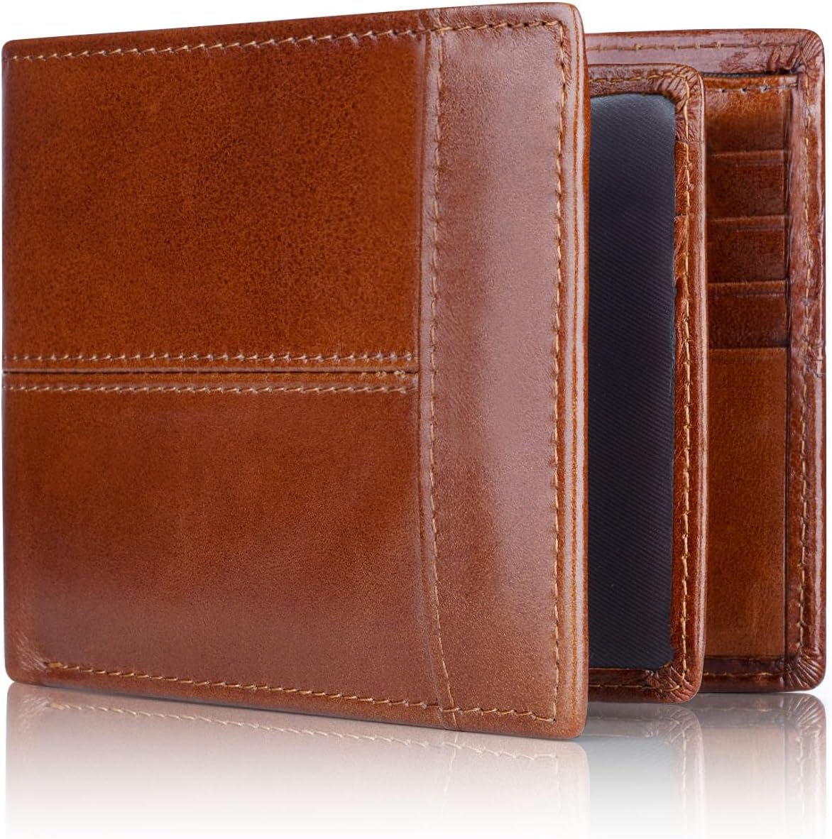 Billetera Bifold de Cuero Premium con Bloqueo RFID para Hombres - SlimArmor