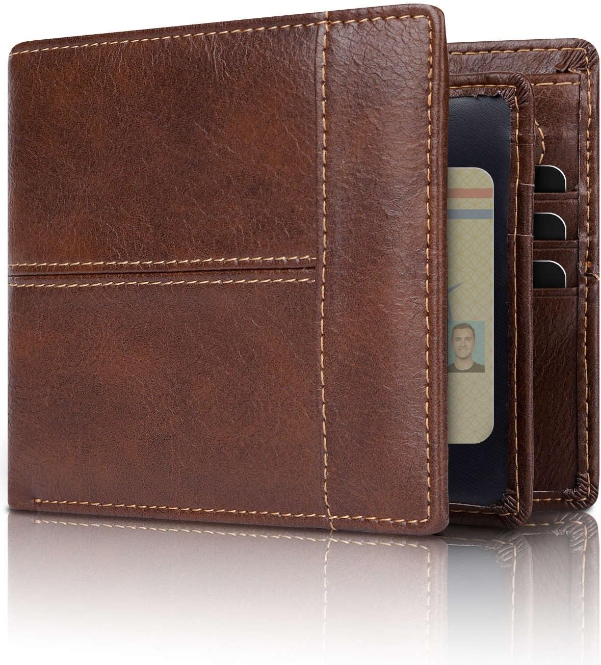 Billetera Bifold de Cuero Premium con Bloqueo RFID para Hombres - SlimArmor