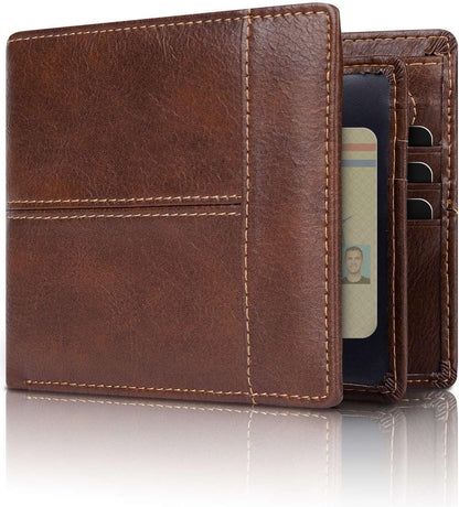Billetera Bifold de Cuero Premium con Bloqueo RFID para Hombres - SlimArmor