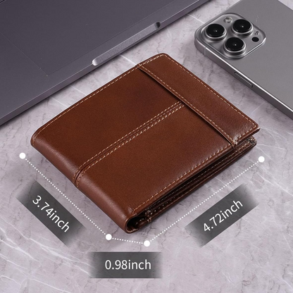 Billetera Bifold de Cuero Premium con Bloqueo RFID para Hombres - SlimArmor