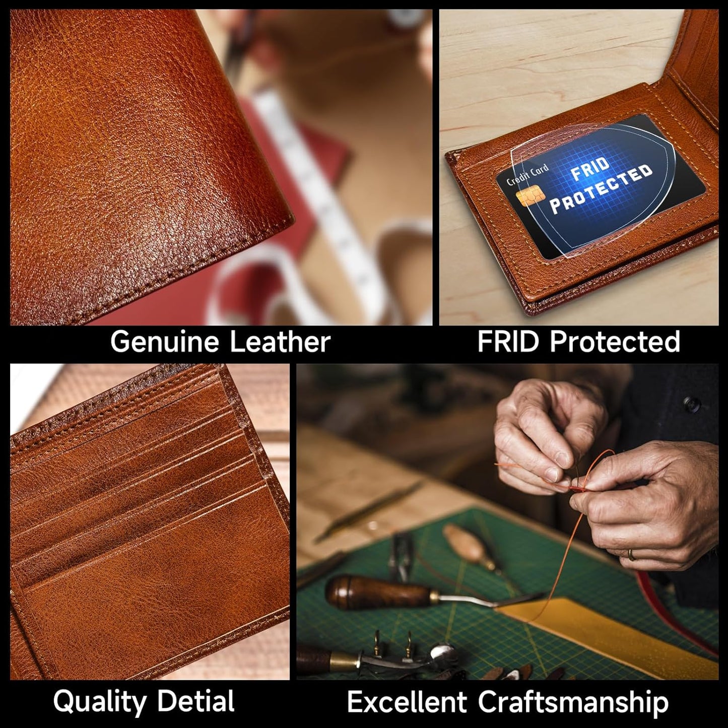 Billetera Bifolding para Hombre hecha de Cuero de Grano Superior - EliteFold