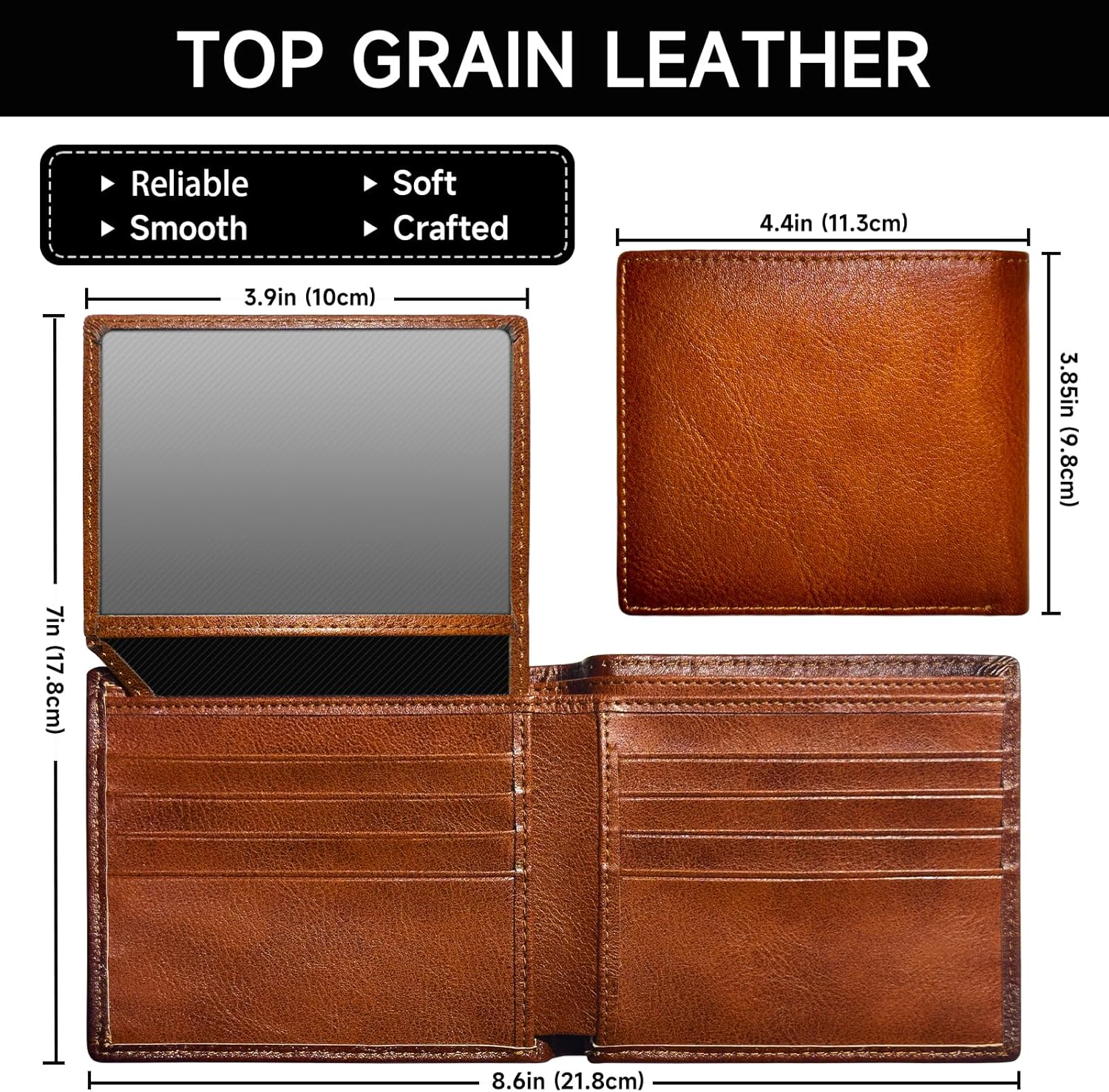Billetera Bifolding para Hombre hecha de Cuero de Grano Superior - EliteFold