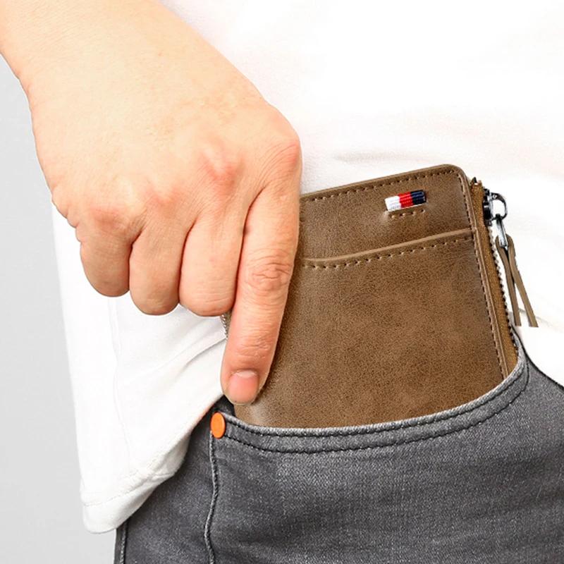 Billetera de Cuero Compacta para Hombre con Protección RFID y Grabado de Canguro