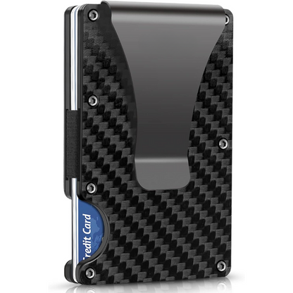 Billetera delgada con bloqueo RFID hecha de fibra de carbono con clip para dinero - CarbonVault
