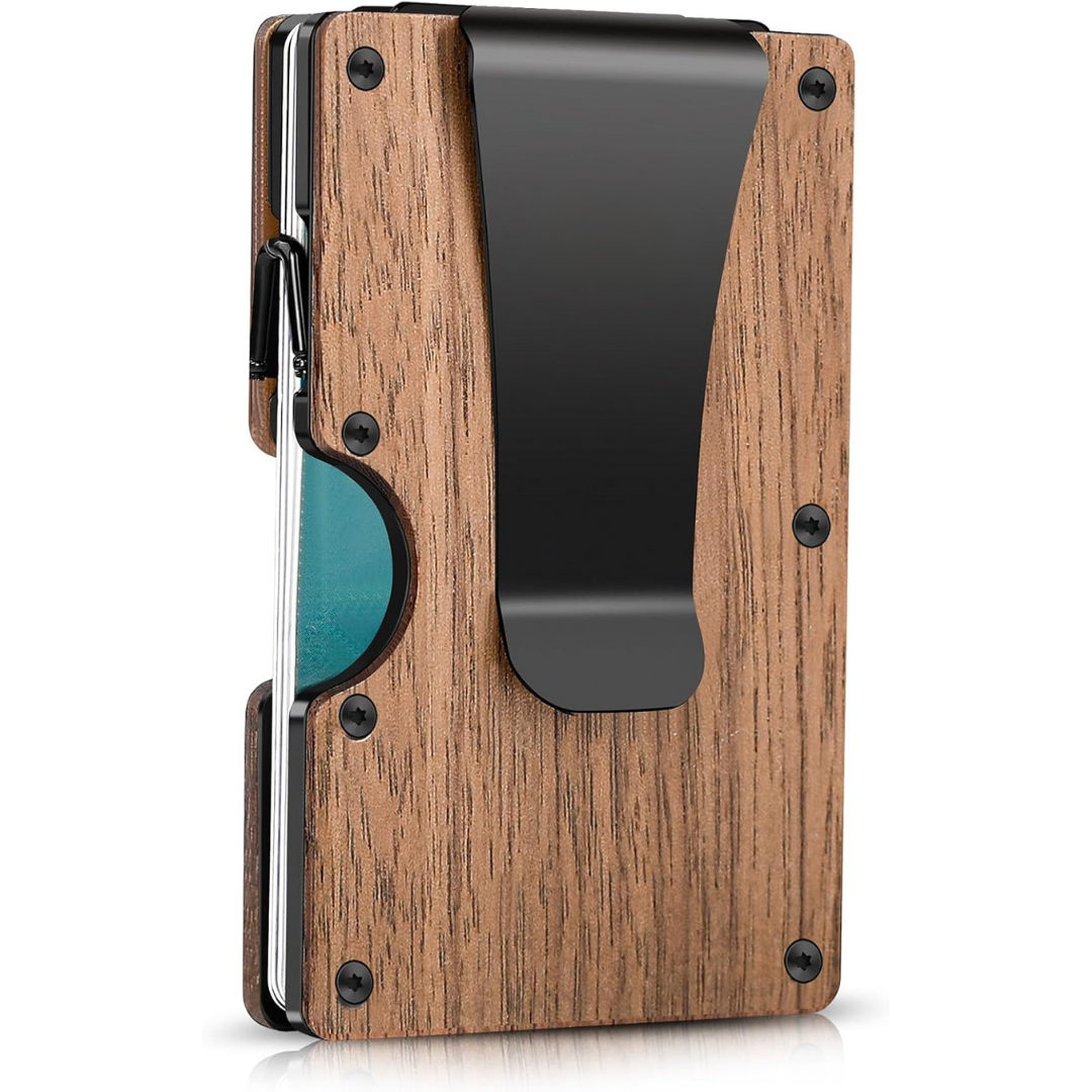 Billetera delgada con bloqueo RFID hecha de fibra de carbono con clip para dinero - CarbonVault