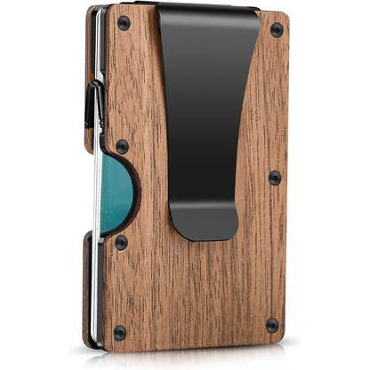 Billetera delgada con bloqueo RFID hecha de fibra de carbono con clip para dinero - CarbonVault