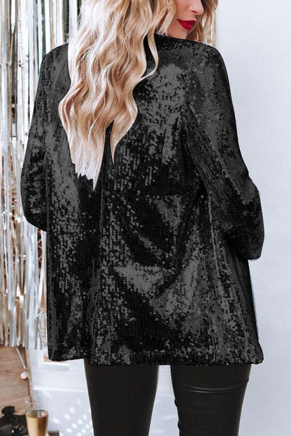 Blazer brillante de lentejuelas para mujer