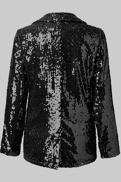 Blazer brillante de lentejuelas para mujer