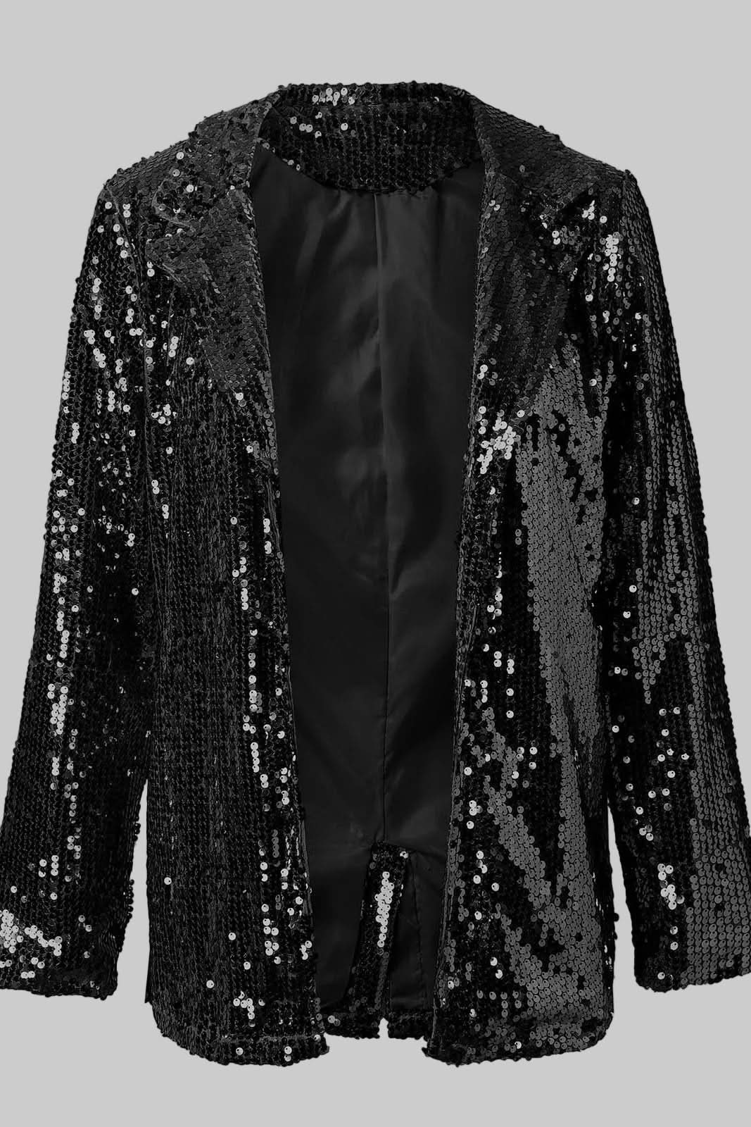 Blazer brillante de lentejuelas para mujer